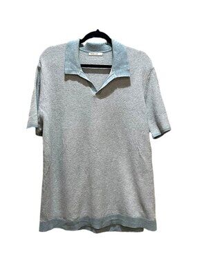 Marine Layer Greyson Sweater Polo Wool Blend V-Neck Work
